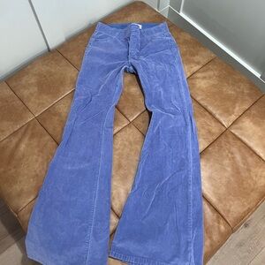 Free People Penny pull on corduroy flare, violet, size 28.